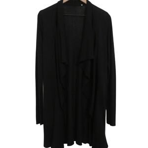 Diane von Furstenberg Women Sz M Black Voleta Cardigan Sweater Lightweight Drape